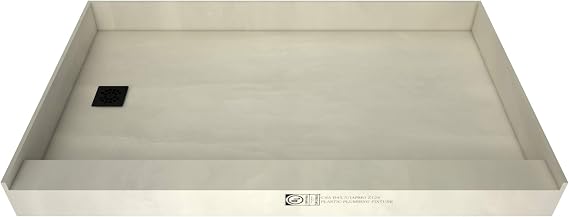 Tile Redi USA B3060L-SCSQMVZ Redi Base Shower Pan, 60" W x 30" D, Matte Black