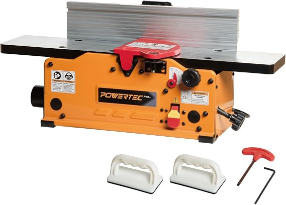 POWERTEC PRO 6-Inch Benchtop Jointer - 10-Amp, 2-Blade Wood Jointer for Woodworking with Adjustable Fence and Dust Port (BJ603)