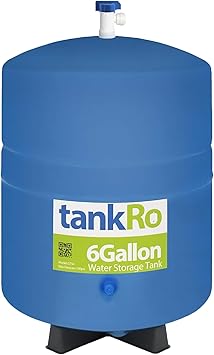 RO Water Filtration System Expansion Tank 6 Gallon Water Tank - Compact Reverse Osmosis Water Storage Pressure Tank with Free 1/4" Tank Ball Valve