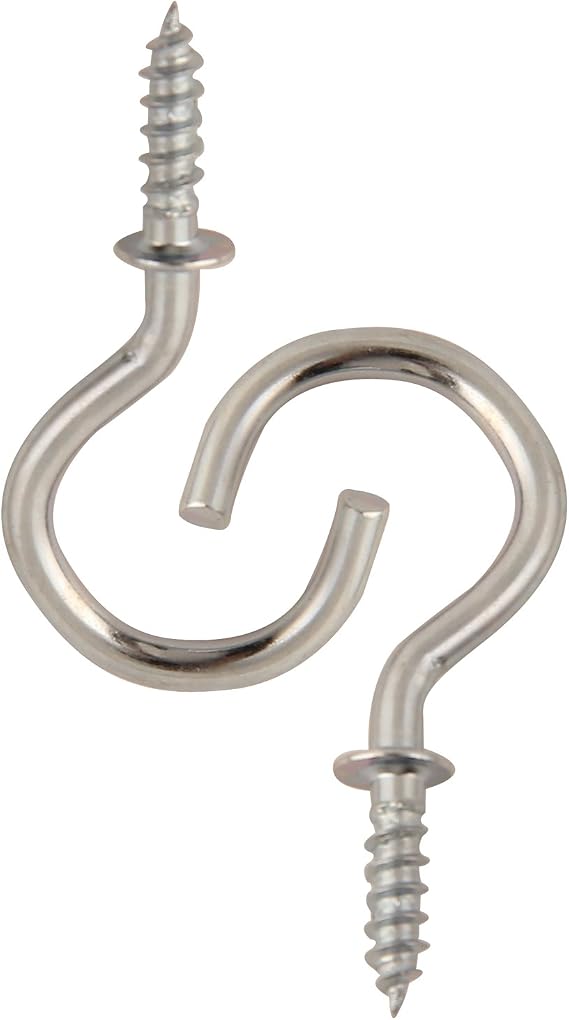 7/8 Inch Adjustable Nickel Plated Screw Hooks(40 Piece)