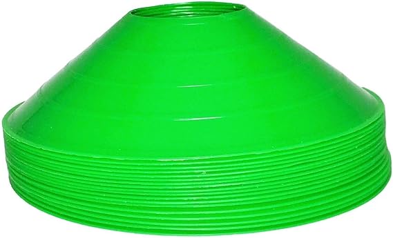 BlueDot Trading High Visibility Sport Disc Cones for Agility Training, Soccer, Football, Field Cone Markers for Adults Green, Quantity 30-Pack