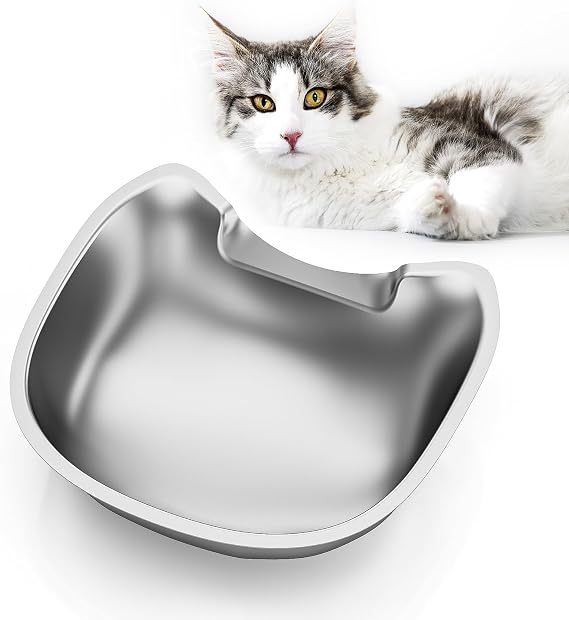 IMIPAW Automatic Cat Feeders Replacement Food Bowl (Silver)