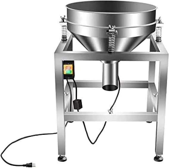 Automatic Powder Sifter Shaker Machine Sieve Shaker Vibrating Machine with 19.6" Sieve Screen Electric Flour Sifter for Baking Powder Grain Particles Food Industrial Processing 180mesh