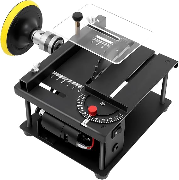 Mini Multi-Functional Table Saw, 4.3" Blade Mini Table Saws for Crafts Small Woodworking Electric Bench Saw Precision DIY Cutting Tool Hobby&Craft Power Tool