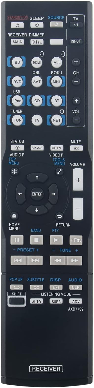 VINABTY AXD7739 Replace Remote Control Fit for Pioneer Audio Video AV Receiver VSX-45 VSX-90 VSX-95 VSX-1130-K VSX-830-K Elite VSX-45 ELITE VSX-90 ELITE 8300773900010S SX-1129 VSX1024K