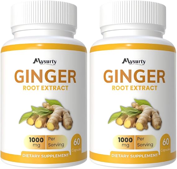 Ginger Root Capsules | Ginger Root 1000 mg | Ginger Capsules | Supplement for Men & Women - 60 Capsules (Pack 2)