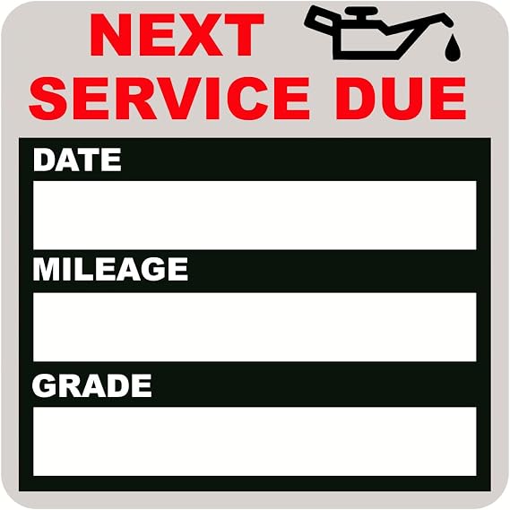 Oil Change Stickers Static Cling, 120pcs 2x2 in for Car Windshield | Clear No Residue Oil Change Reminder Sticker for Windshield, Next Service Due Labels for Car Auto Vehicle Window