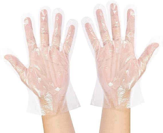 100 Pack Disposable Plastic Gloves Medium, Latex Free, Powder Free, BPA Free, Clear Cooking Gloves Disposable Food Safe, Food Prep Gloves, Disposable Food Handling Gloves for Kitchen Cleaning Supplies