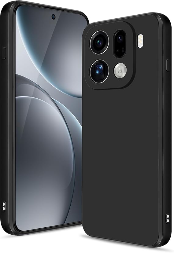 Case for Oppo Find X9 Pro, Soft Silicone Case with Upgraded Camera Protection, Shockproof Slim Case Cover with Anti-Scratch Microfiber Lining, Black