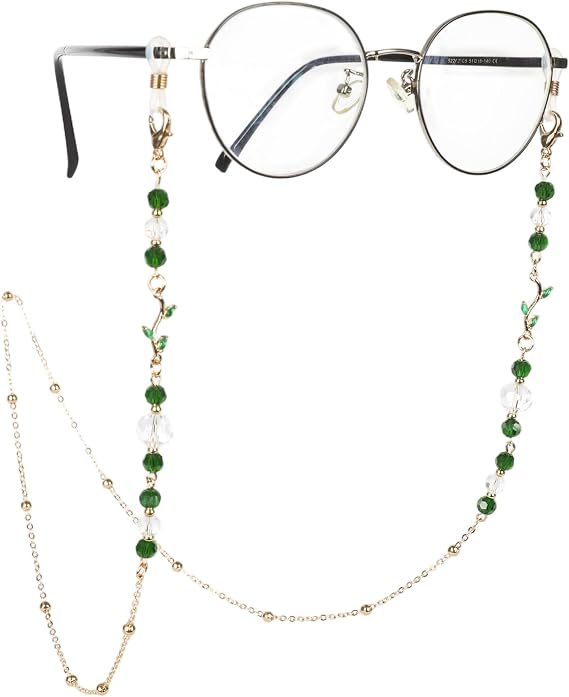 Eyeglass Chain for Women, Glasses Charms for Eyewear Retainer Strap | Adjustable Eyewear Accessory, Around the Neck Bracelet or Mask Chain, Suitable for Reading Driving Travel Outdoor Activities