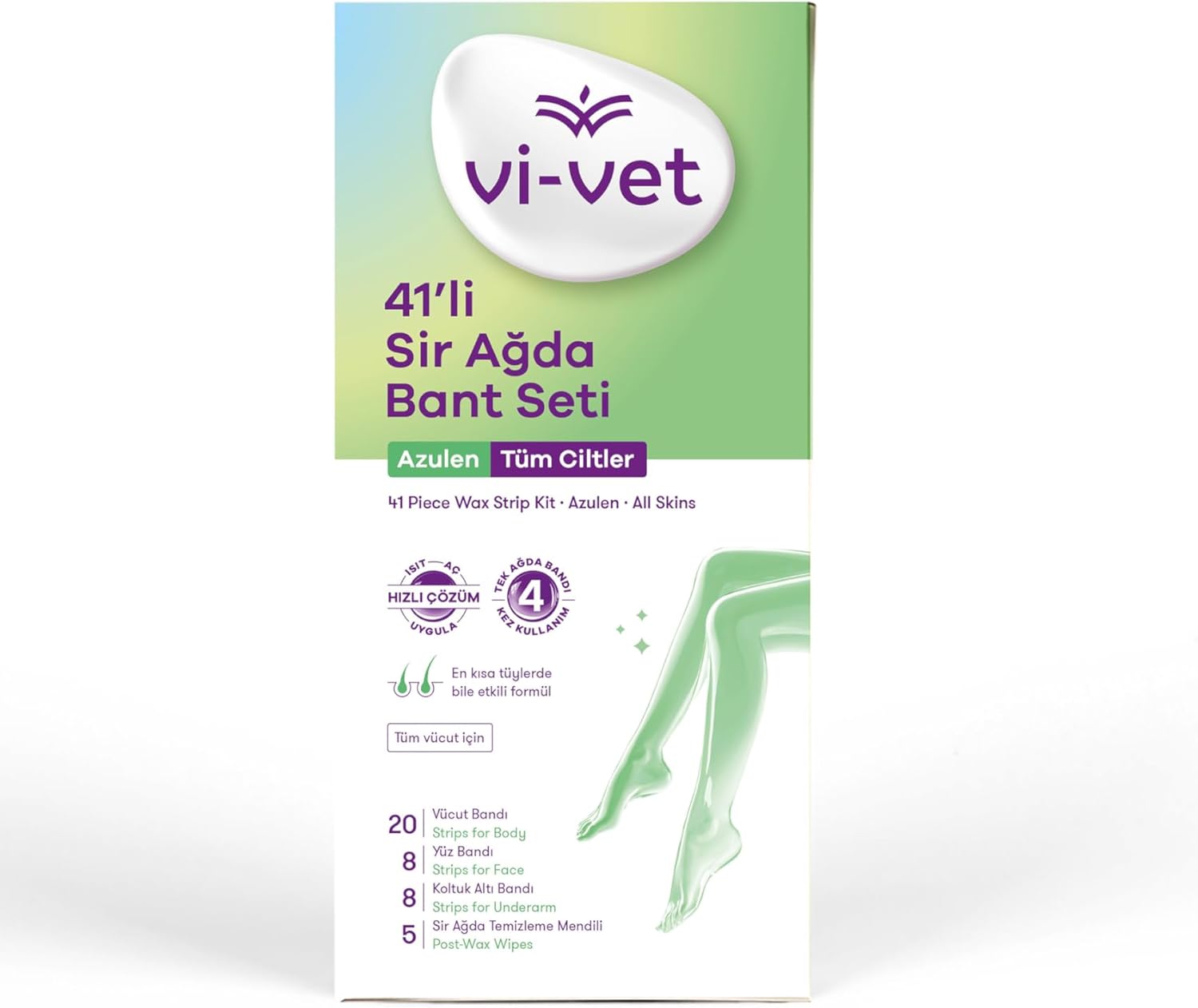 Vi-vet Sir Waxing Tape Set Azulen, 41 Pieces