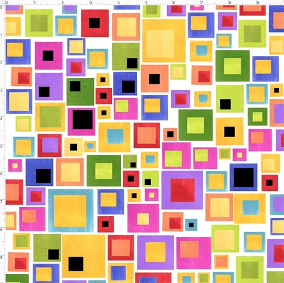 Loralie Designs Blocksalot White Fabric by The Yard for Quilting