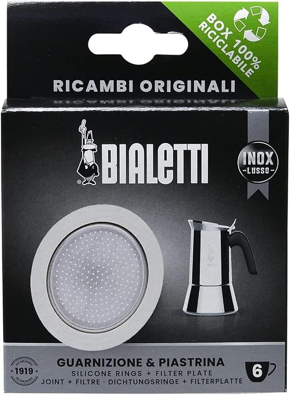 Bialetti 800412 Spare Parts, Includes 1 Gasket and 1 Plate, Compatible with Venus, Kitty, Musa and Class (6 Cups)