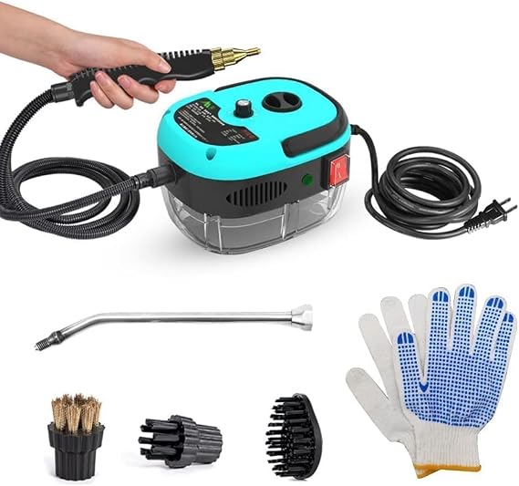 Decdeal Handheld Steam Cleaner Pressurized with Brush Heads and Gloves