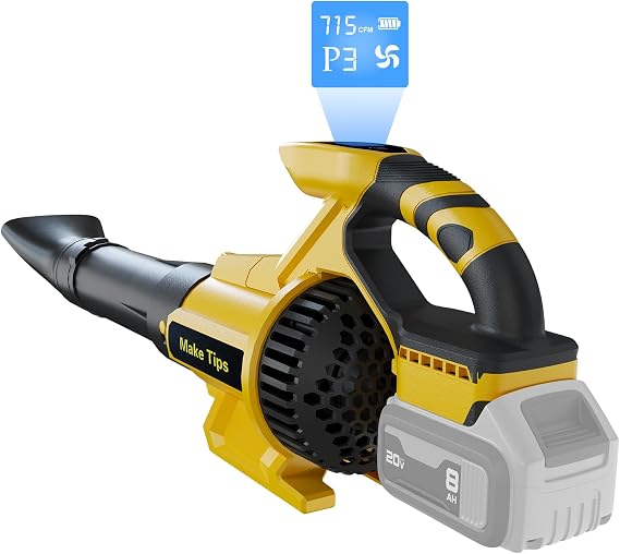 Cordless Leaf Blower for Dewalt 20V Max Battery (Tool Only) Powerful Brushless Motor Delivers Up to 715 CFM & 150 MPH, 3-Speed LED Display Control, Lightweight Design for Yard, Lawn, Driveway, Snow