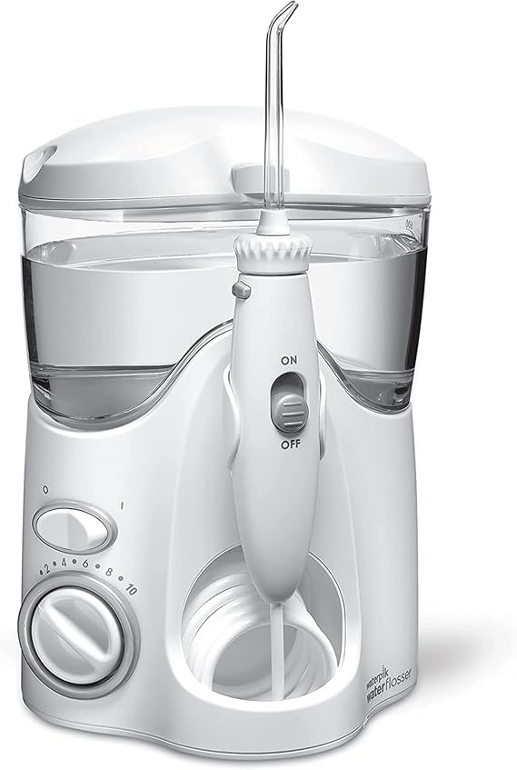 Waterpik Ultra Water Flosser, White - 90+ Seconds of Flossing Time - 10 Pressure Settings, 360-Degree Tip Rotation - Includes Six Tips & Built-in Tip Storage