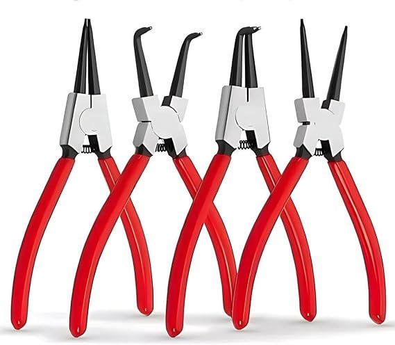 Transformacion Profesyonel 4'lü Segman Pensesi Seti 18 cm İç Dış Eğri Düz Uçlu Yaylı Pense Takımı, 722504