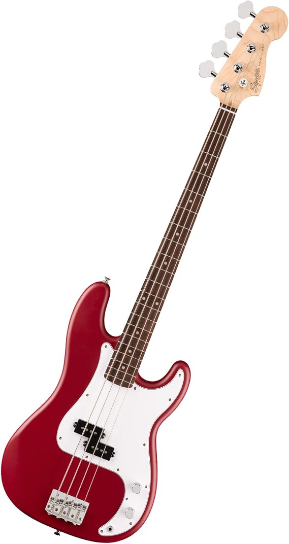 Fender Squier Debut Serisi Precision Bass Elektro Gitar, Yeni Başlayanlar İçin Gitar, Saten Dakota Kırmızısı