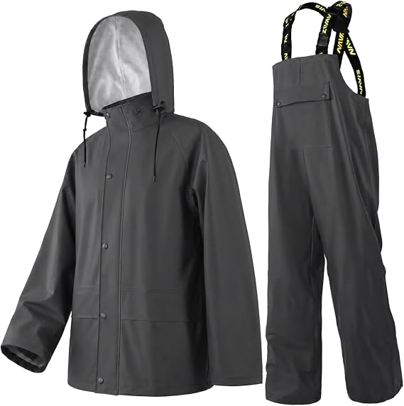 Men’s Workwear 3-Piece Waterproof PU Rain Suit Set