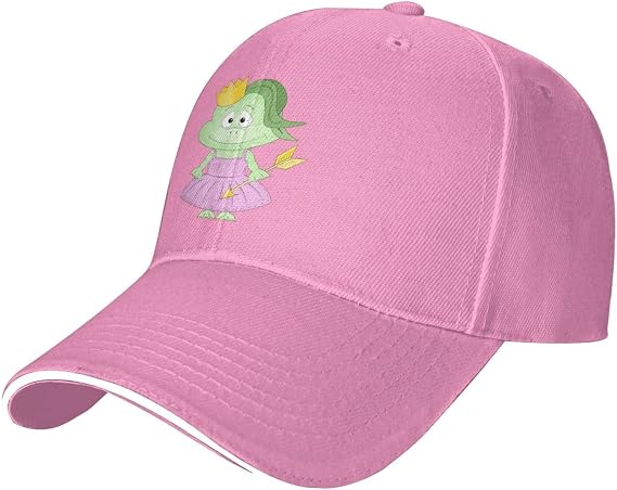 Cute Frog Holding an Arrow Baseball Cap Women Men Sun Hat Adjustable Trucker Golf Baseball Caps Pink