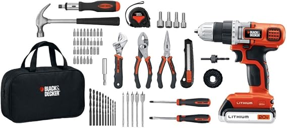 Black+Decker LDX120PK 20-volt Max Lithium Drill/driver & 68-piece Project Kit, 1 Each