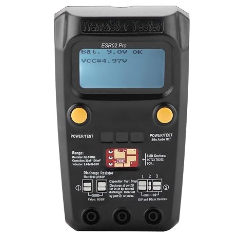 BSIDE Pro Digital Transistor Tester for SMD Components, Inductance Meter with Chip Testing Functionality