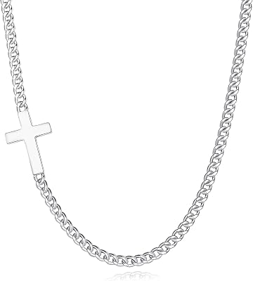 GAVU Stainless Steel Sideways Cross Necklace, Cross Necklace for Men 202224