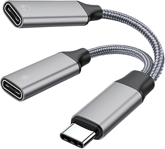 USB C Splitter 2 in 1 Type C USB Male to Double USB-C Female Converter