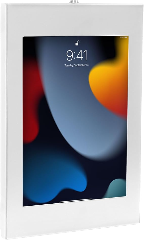 Mount-It! Anti-Theft iPad Kiosk Wall Mount, Lockable Low-Profile, White