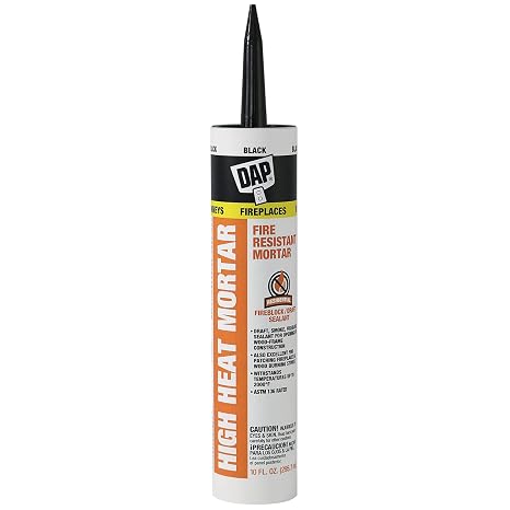 DAP High Heat Fire Resistant Mortar, 10 Oz, Black (7079818854)