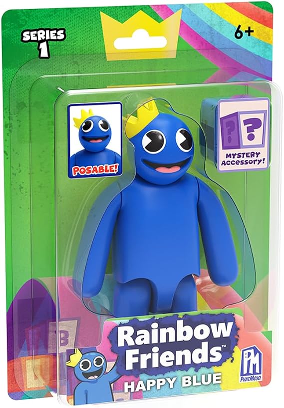 Rainbow Friends Happy Blue Action Figure (5 Inch Articulated Figure Series 1)