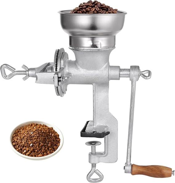 Corn Grinder Mill, Cast Iron Manual Grain Grinder With Crank, Wheat Hand Crank Corn Grinding Mill Machine Adjustable Fineness, Wood Grip For Corn, Coffee, Beans, Nuts, Home, Kitchen