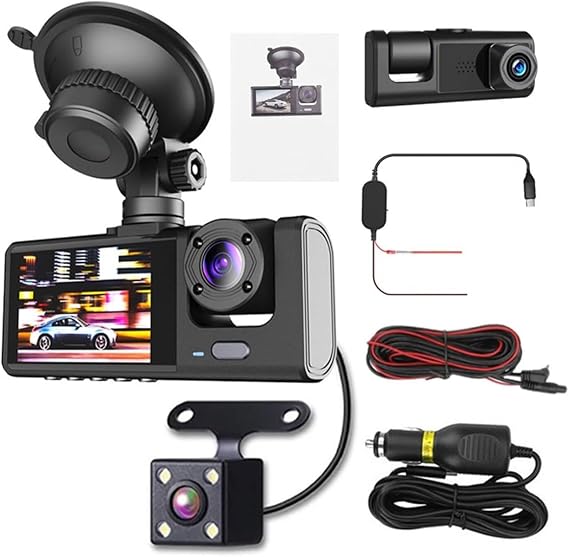 Car 1080P DVR Dash Cam Front Interior Rear Camera Driving Recorder Dash Cam Car Video Recorder Car
