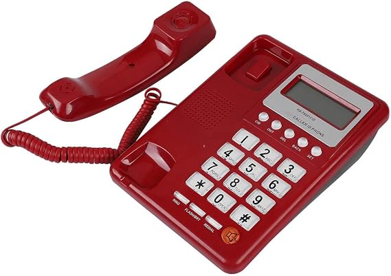 Wired Corded Telephone, Home Hotel Corded Telephone, Desktop Phone Office Landline Fixed Telephone, Caller ID Display/Redial Function/Flash Function