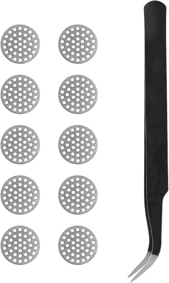 Earbud Dust Filter Mesh Replacement for Ray-con/TOZO T10 / T6 | Compatible with Ray-con Everyday / Fitness / Impact Earbuds, 10Pcs - Silver