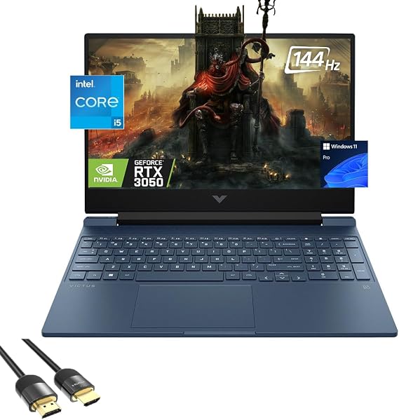 HP Victus Gaming Laptop, 15.6" FHD Display, 12th Gen 8-Core i5 12450H (Up to 4.40 GHz), GeForce RTX 3050, 32GB RAM, 2TB PCle 4.0, Backlit KB, Keypad, WiFi 6, RJ45, USB-C, PDG HDMI Cable, Win 11 Pro