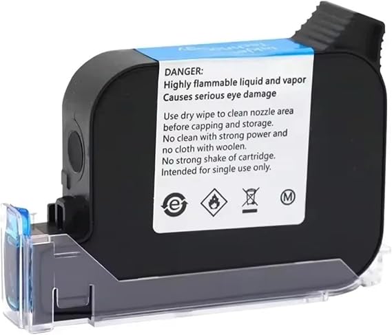 12.7mm Handheld Inkjet Printer 2588 Date Number Expiry Date Logo QR Bar Batch Code Expiry Date Label Printer 28 Languages Quick-drying for Labeling and Coding(Only 1pc Black Ink)