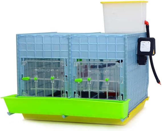 Hatching Time 15" Chick Brooders Stackable & 2-Section Options, Automatic Heating, Easy-Clean Tray, Includes Feeders & Drinkers, Perfect for Quail, Chickens, Ducks & Baby Birds (2 Section)