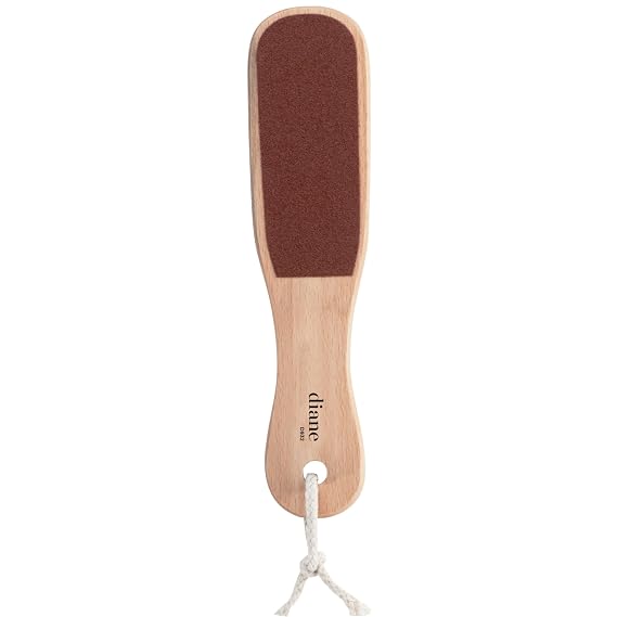 Diane 2-Sided Foot File Callus Remover for Feet, Wooden Handle Pedicure Tool, Foot Scrubber & Heel Scraper for Dead Skin, Dry Cracked Feet & Smoothing Heels, Wet or Dry Use, 10" x 2 3/8", 100/80 Grit