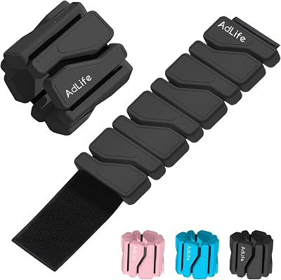 ADLIFE Adjustable Wrist Ankle Weights for Women Men Kids, 2 Lbs Wearable Arm Leg Weights Set of 21 Lb Each, Weighted Wristbands Exercise Weights for Walking Running Pilates Yoga Home Gym Workout