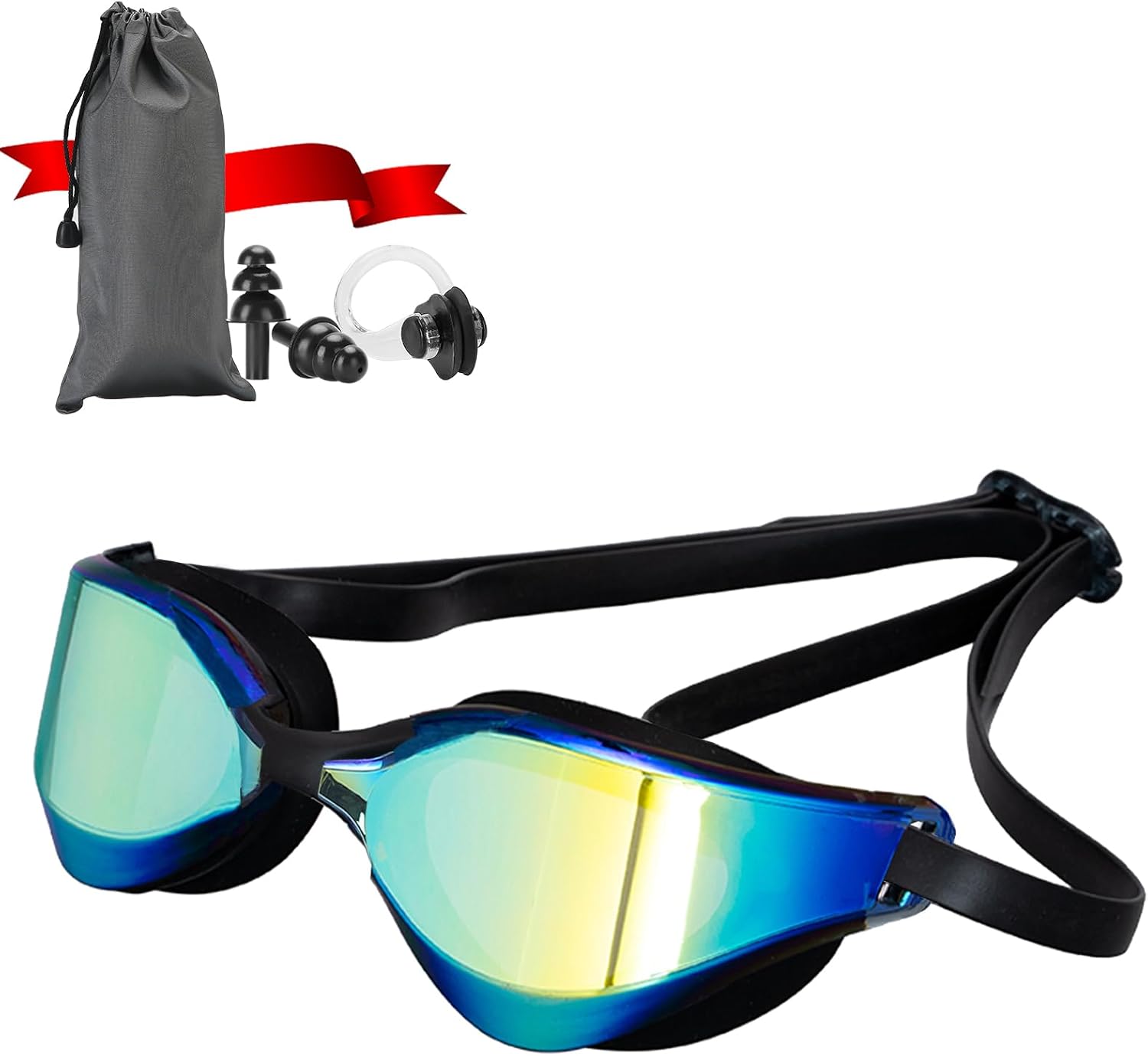 Big Frame Swimming Goggles for MenWomen, Anti-Fog Anti-UV Mirrored Wide Vision Adult Swim Goggles, BoysGirlsJuniorTeenagersyouth Swimming Glasses and Gear