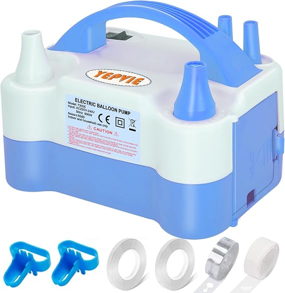 Electric Balloon Pump UK, Portable 2 Modes Balloon Inflator with 6 Balloon Arch Kits, Electric Air Pump for Balloons, Professional Electric Balloon Blower Machine for Birthday Party Decoration