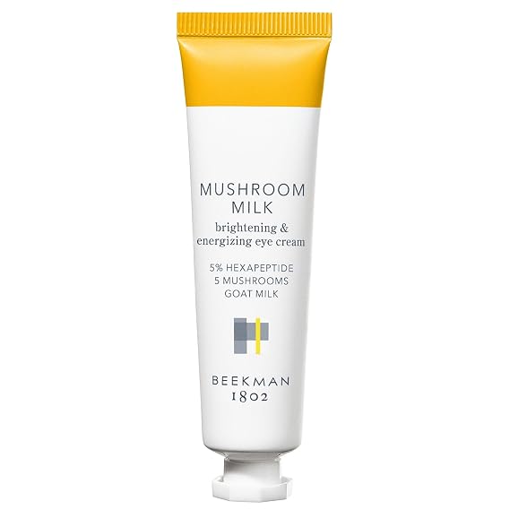 Beekman 1802 Mushroom Goat Milk Eye Cream, Fragrance Free, 0.68 fl oz | Clinically Proven Anti-Aging Eye Treatment for Under-Eye Circles & Fine Lines, With Hexapeptide and Snow Mushrooms