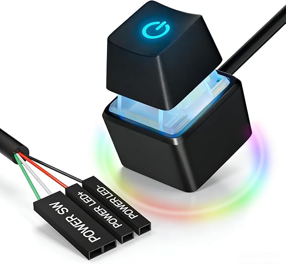 External PC Power Button, 2M Desktop Power Switch for ATX PC