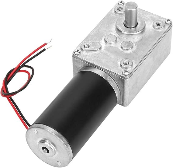 24V Reversible Worm Gear Motor, High Torque Speed Reduction Electric Gearbox Motor Reversible Worm Gear Motor 8mm Shaft 24V Mini DC Motor High Torque Gear 10RPM