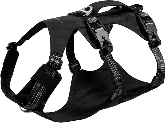 Ruffwear Ridgeline Dog Harness, Reflective Heavy Duty Dog & Pet Harness, Waterproof with Handle, 3 Lead Attachment Points, Obsidian Black, Size Small
