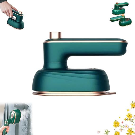 Mini Steam Iron for Clothes, Rotary Garment Iron, Rotary Ironing Machine, Cordless Steamer for Clothes Rechargeable, Portable Handheld Garment Mini Electric Iron (Green)