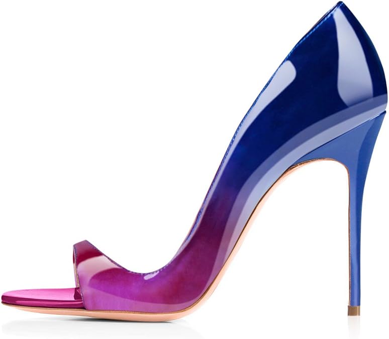 Round Open Toe High Stiletto Heel Pumps