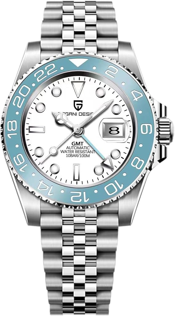 Pagani Design GMT Men's 40 mm Automatic Watch Sapphire Glass Stainless Steel 100 m Water Resistance Analogue Watch Mechanical Watches Gift Watch for Men