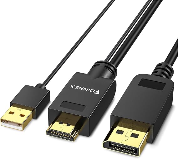 FOINNEX HDMI to DisplayPort Cable 5FT, 4K 60 Hz HDMI to DP Cable